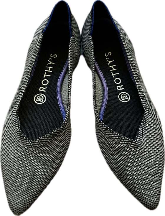 Rothy's Shoes - Rothy's The Point Cloud Grey Birdseye Pointed Toe Flat Minimalist Coastal Casual